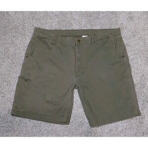 Key Shorts Mens 42 Green Canvas Workwear Pockets Long Outdoor Active Stretch